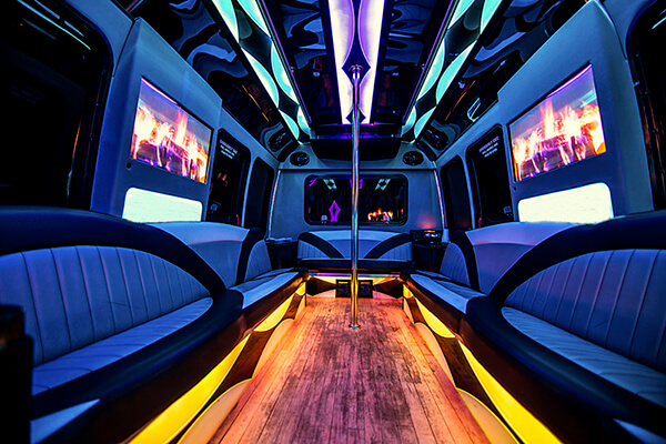 inside a New Orleans party bus